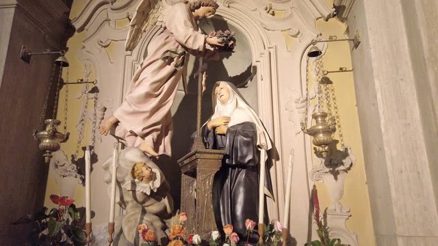 statue of Saint Rita of Cascia, Patroness of Impossible Causes and invoked in case of epidemics like Coronavirus