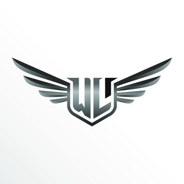 Initial Letter WL with Wings