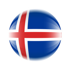 Obraz premium Iceland Flag icon in the form of a ball. Vector eps 10