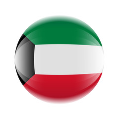 Kuwait Flag icon in the form of a ball. Vector eps 10