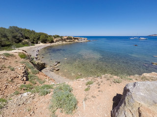 Ibiza Balearic islands Spain Es Pou des Lleo cove