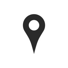 16 map pins sign location icon with ellipse gray gradient shadow in flat simple style.