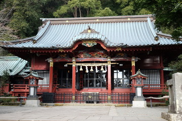 Naklejka premium 伊豆山神社（伊豆権現）の本殿の風景