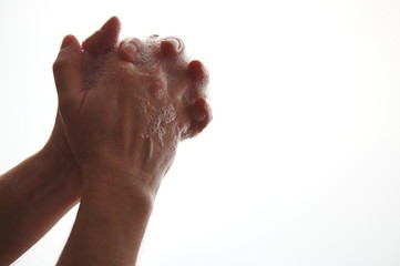 Naklejka premium Hand waschen beten