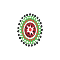 Aboriginal art dots painting icon logo design vector template