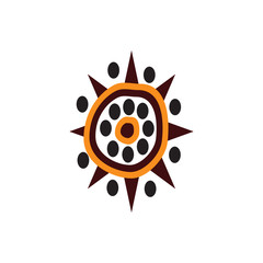 Aboriginal art dots painting icon logo design vector template