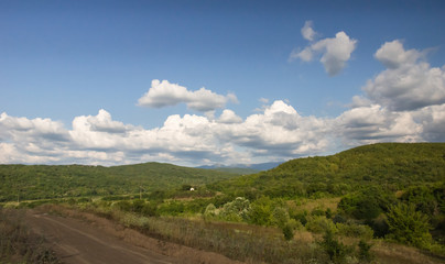 Crimean mountain landscape at summer day