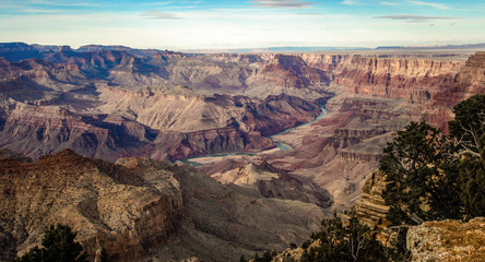 Fototapeta na wymiar South Rim of the Grand Canyon scenic overlook panorama. 