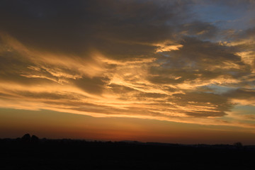 Fototapeta premium Sonnenaufgang in der Oberlausitz 