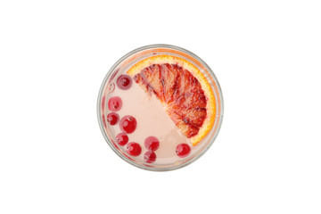 Glass of lemonade isolated on white background