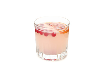 Glass of lemonade isolated on white background