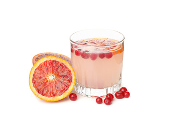 Glass of lemonade isolated on white background