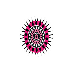 Aboriginal art dots painting icon logo design vector template