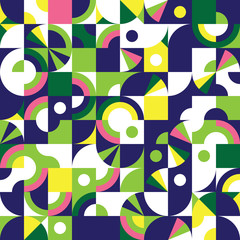 Super modern and vibrant geometric seamless pattern