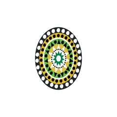Aboriginal art dots painting icon logo design vector template
