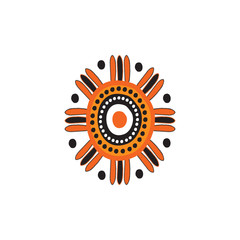 Aboriginal art dots painting icon logo design vector template