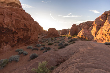 Nevada Desert Landscape. Desert landscape at the Valley Of Fire State Park located about one hour from Las Vegas, Nevada.