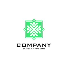 monogram/people/ornament/ Geometric/floral/ group logo vector