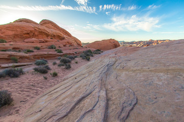Obraz premium Nevada Landscape. Desert landscape at the Valley Of Fire State Park located about one hour from Las Vegas, Nevada.