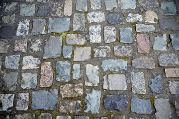 Cobblestones in Dublin City, Ireland