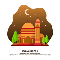 islamic background with mosque illustration