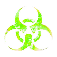 Biohazard epidemic green icon, coronavirus warning icon