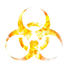 Biohazard epidemic yellow icon made of fire 