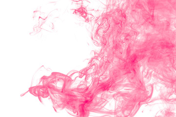 red, abstract smoke on a white background