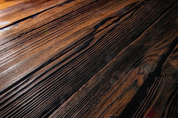 Fototapeta premium a Surface of old textured wooden background tinted