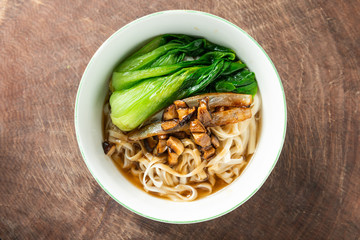 A Delicious Chinese mushroom and rape noodles