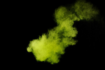 Light green powder explosion.
