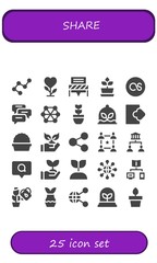 Modern Simple Set of share Vector filled Icons