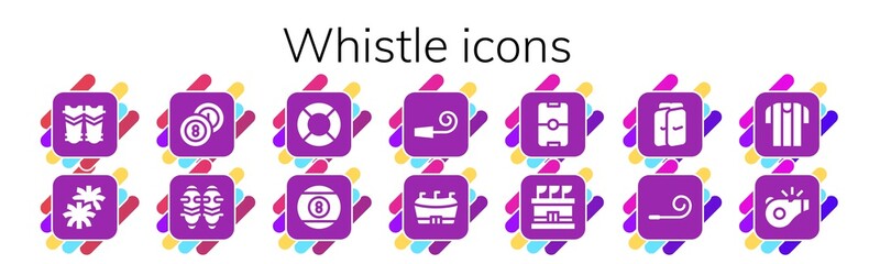 whistle icon set