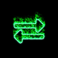 The symbol exchange burns in green fire