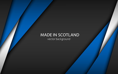 Fototapeta premium Made in Scotland, modern vector background with Scottish colors, overlayed sheets of paper in Scottish colors, abstract widescreen background