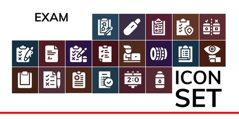 Modern Simple Set of exam Vector filled Icons