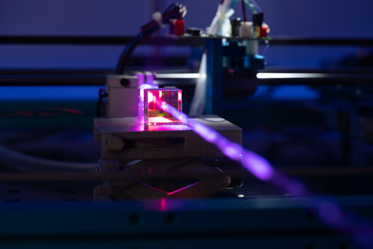 Laser development system in optical laboratory.
