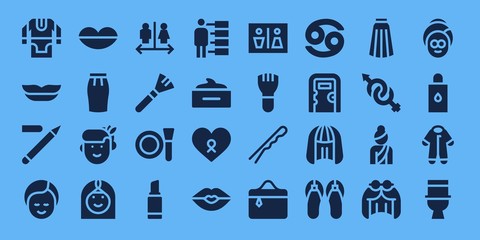 Modern Simple Set of women Vector filled Icons