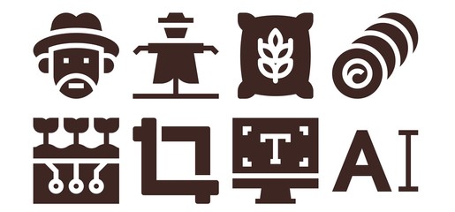 Modern Simple Set of crop Vector filled Icons