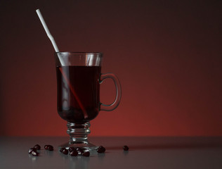 Alcoholic cocktail vodka with pomegranate