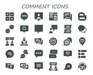 comment icon set