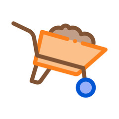 Cement Bag Icon Vector. Outline Cement Bag Sign. Color Isolated Contour Symbol Illustration