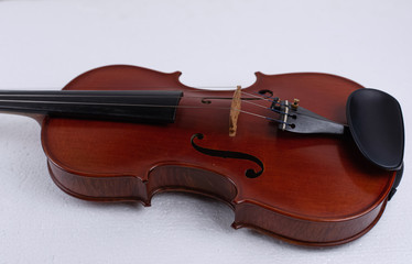 Obraz na płótnie Canvas Violin put on background,show front side of string instrument