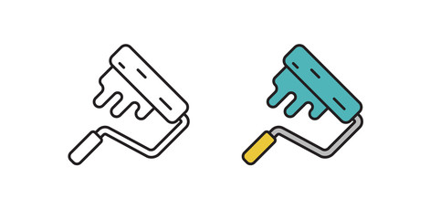 Roller icon. Vector illustration in flat style. Symbol of repair