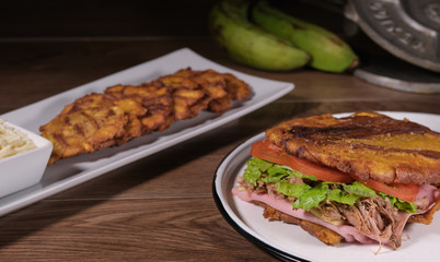 Patacon and tostones typical Venezuelan food