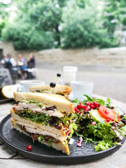 Sandwich with chicken and lettuce