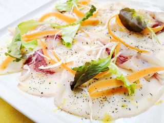 Japanese food fresh raw fish mixed sashimi