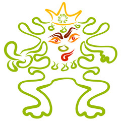 insidious virus or mutant in the crown pokes at someone with a finger