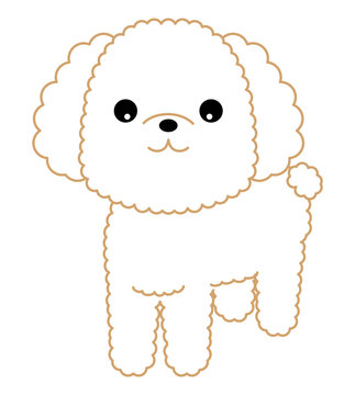 プードル　白　イラスト
