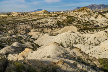 Fototapeta na wymiar The Badlands of Abanilla and Mahoya near Murcia in Spain